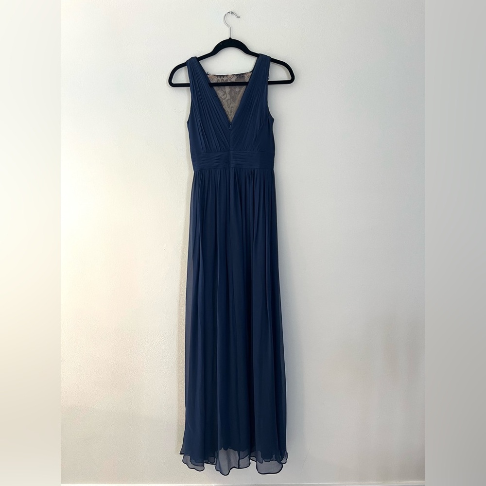 Navy blue floor length dress, size 0/2, Aidan Mattox